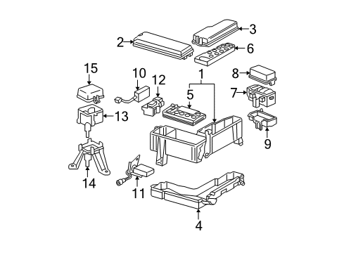 2004 Toyota Tundra Electrical Components Relay Box Bracket Diagram for 82663-0C050