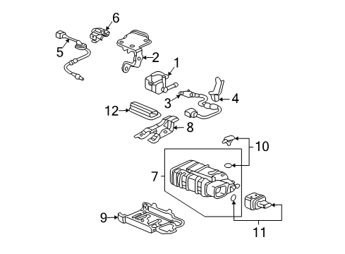 2007 Acura TSX Powertrain Control Valve, Purge Control Solenoid Diagram for 36162-RBB-A01