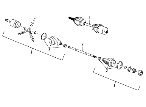 1996 Saturn SC1 Front Axle Shafts & Joints, Drive Axles Right Drive Axle Kit Diagram for 21012110