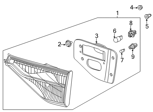 2012 Honda Odyssey Bulbs Light Assy., R. Lid Diagram for 34150-TK8-A01