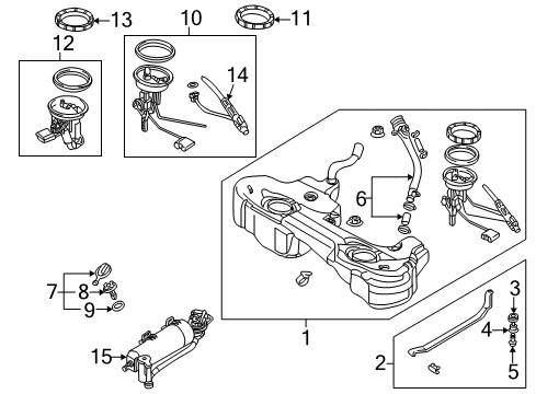 2003 BMW 325i Fuel System Components Activated Charcoal Filter, Metal Diagram for 16126757177