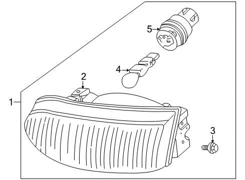 2001 Toyota Corolla Bulbs Lens & Housing Diagram for 81221-02030