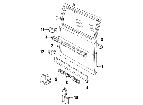 1991 Dodge B250 Rear Loading Door & Components, Glass & Hardware, Exterior Trim WEATHERSTRIP-Cargo Door Diagram for 55135271AC