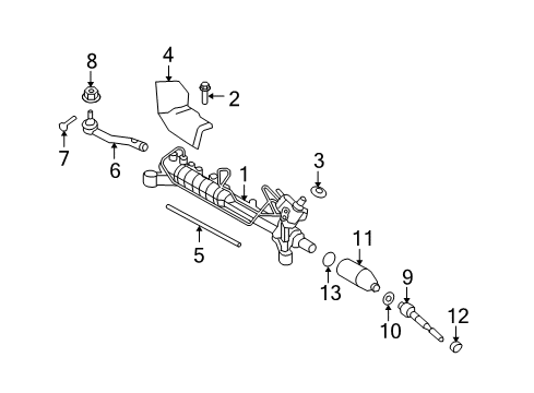 2008 Lincoln MKX Steering Column & Wheel, Steering Gear & Linkage Gear Assembly Diagram for 9A1Z-3504-A