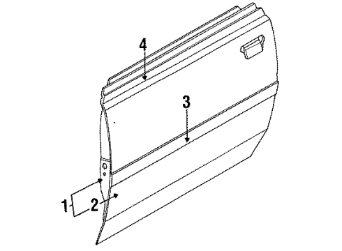 1991 Toyota MR2 Door & Components, Exterior Trim Moulding, Front Door, Outside RH Diagram for 75731-17080-02