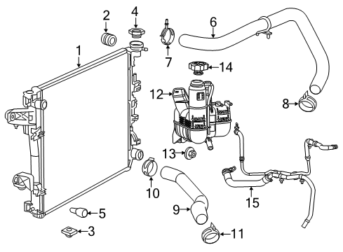 2014 Ram 3500 Radiator & Components Engine Cooling Radiator Diagram for 68232742AB