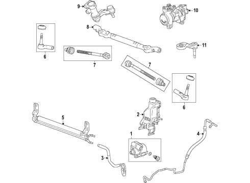 2021 GMC Sierra 2500 HD P/S Pump & Hoses, Steering Gear & Linkage Steering Gear Diagram for 84868032