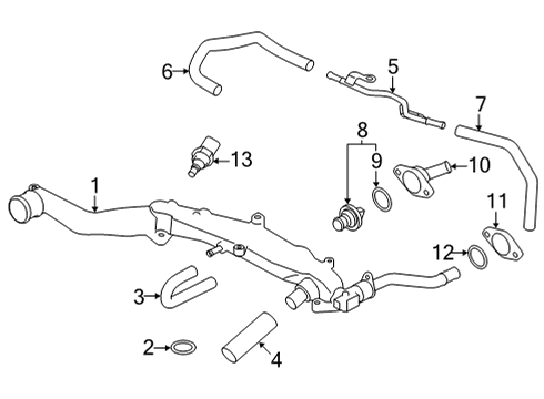 2022 Toyota GR86 Hoses & Lines Thermostat Housing Diagram for SU003-08993
