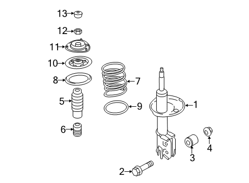 2011 Hyundai Sonata Struts & Components - Front Front Suspension Strut Dust Cover Diagram for 54625-2S100