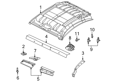 2007 Chrysler Crossfire Interior Trim - Roof Lamp-Courtesy Diagram for 68022873AA