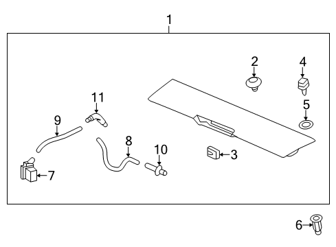 2015 Honda Odyssey Rear Spoiler Tube (4X7X130) Diagram for 76864-TK8-A21