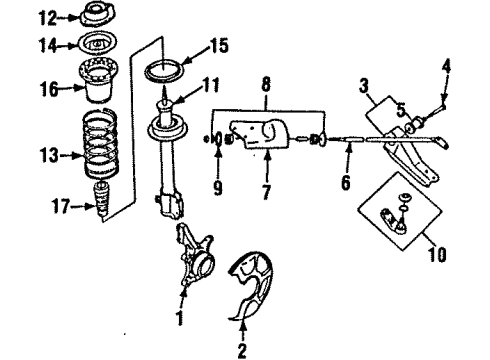1986 Chevrolet Spectrum Front Suspension Components, Lower Control Arm Seat Diagram for 94106502