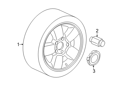 2009 Jeep Commander Wheels, Covers & Trim Aluminum Wheel Diagram for 1DY98SZ0AA