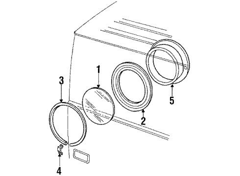 1988 Ford E-350 Econoline Side Panel - Glass & Hardware Weatherstrip Diagram for E3UZ16262A80A