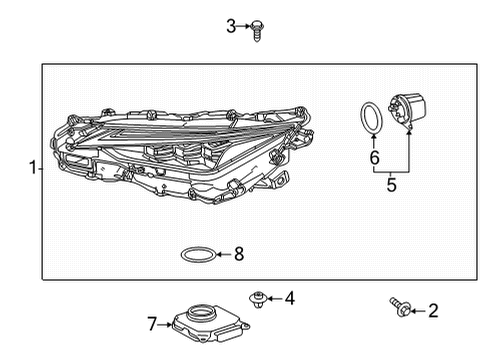 2021 Lexus IS300 Headlamps Unit, Headlamp W/Gas Diagram for 81145-53A40