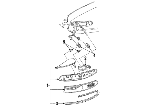 1997 Mercury Sable Bulbs Tail Lamp Assembly Diagram for F6DZ-13404-B