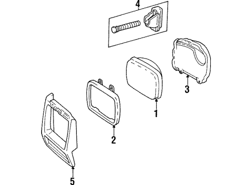 1997 Jeep Cherokee Headlamps Nut-HEADLAMP Adjustment Diagram for 55054621AB
