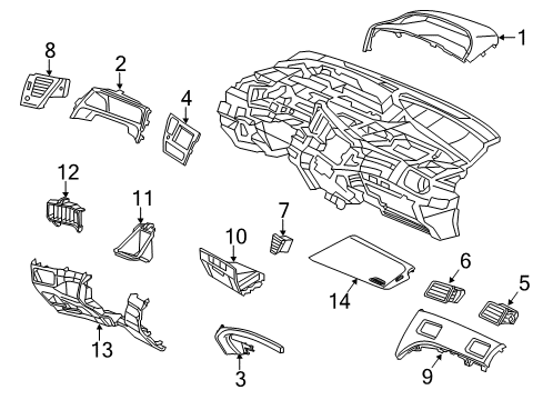 2015 Honda Civic Cluster & Switches, Instrument Panel Visor Assy., Meter (Upper) *NH167L* (GRAPHITE BLACK) Diagram for 77205-TR6-C01ZA