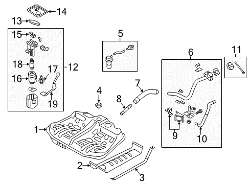 2015 Kia Cadenza Senders Fuel Pump & Sender Module Assembly Diagram for 31110-3R800