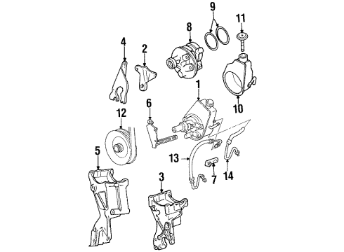 1991 Chevrolet K2500 P/S Pump & Hoses, Steering Gear & Linkage Reservoir Kit-Hydraulic Pump Diagram for 26020115