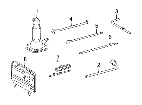 2017 Lexus GX460 Jack & Components Extension Sub-Assy, Jack Handle Diagram for 09114-35050