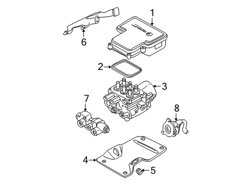 1999 Chevrolet K1500 Anti-Lock Brakes Electronic Brake Control Module Kit Diagram for 12474923