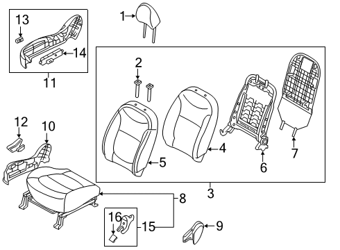 2017 Kia Soul Front Seat Components Shield Cover-Seat Passenger Diagram for 88270B2100EQ