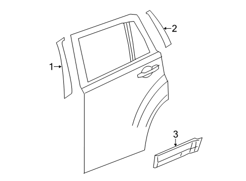 2017 Jeep Patriot Exterior Trim - Rear Door Molding-Rear Door Diagram for 5182579AB