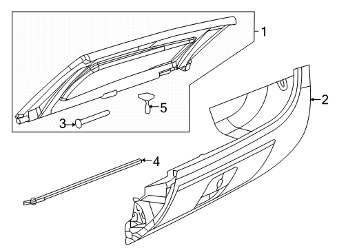 2019 Ram ProMaster 1500 Glove Box Hinge-Glove Box Door Diagram for 68196956AA