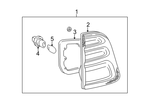 2007 Toyota Land Cruiser Tail Lamps Lens & Housing Diagram for 81580-60130