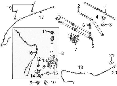 2018 Ford Police Interceptor Utility Wiper & Washer Components Nozzle Diagram for FB5Z-17A605-E