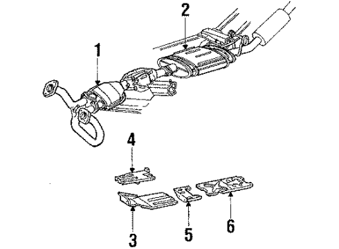1990 Ford Aerostar Exhaust Components Catalytic Converter Gasket Diagram for E6TZ-5C250-A