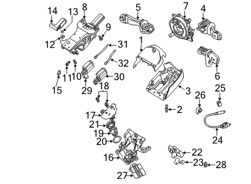 2000 BMW X5 Switches Steering Column Bracket Diagram for 32301096937