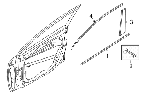 2021 Hyundai Elantra Exterior Trim - Front Door MOULDING Assembly-FRT Dr Frame, RH Diagram for 82860-AA010