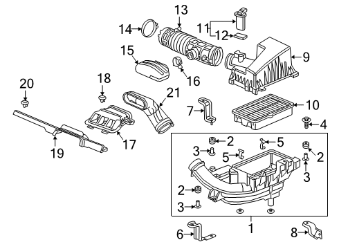 2020 Honda Clarity Filters Cover Comp, Air/C Diagram for 17210-5WJ-A01