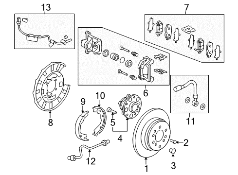 2016 Honda Pilot Anti-Lock Brakes Plate, Passenger Side Back Diagram for 43110-TZ5-A01