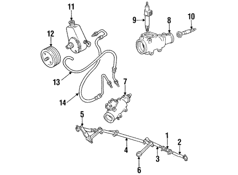 1993 Chevrolet Caprice P/S Pump & Hoses, Steering Gear & Linkage Hose Asm-P/S Gear Inlet Diagram for 26013160