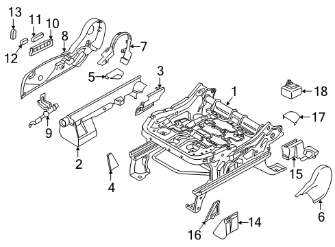 2016 Ford Escape Heated Seats Track Cover Insert Diagram for CJ5Z-78672A40-AE