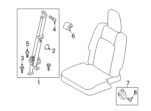 2017 Lincoln MKT Seat Belt Cover Diagram for DE9Z-7460262-AA