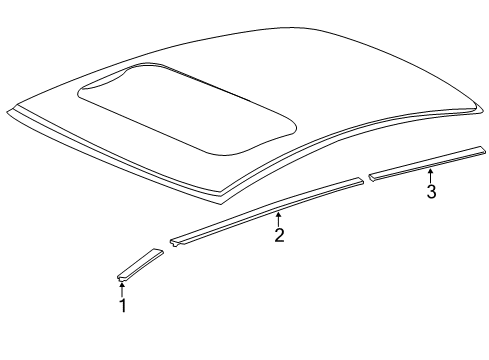 2011 Acura TSX Exterior Trim - Roof Molding Assembly Quarter R, R Diagram for 74308-TL4-G00