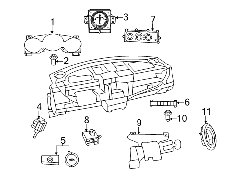 2014 Chrysler 200 Automatic Temperature Controls Cluster-Instrument Panel Diagram for 56046512AH