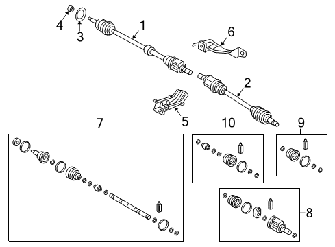 2016 Hyundai Elantra GT Drive Axles - Front Joint & Shaft Kit-Front Axle W Diagram for 49591-3X1B0