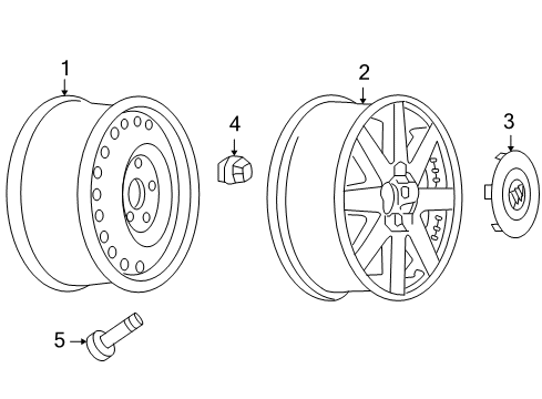 2006 Buick Rainier Wheels Hub Cap ASSEMBLY (Rainier) Diagram for 9595880