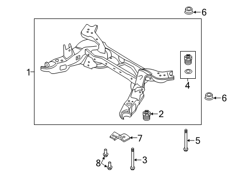 2018 Ford Police Interceptor Utility Suspension Mounting - Rear Mount Bracket Diagram for DB5Z-5084-A