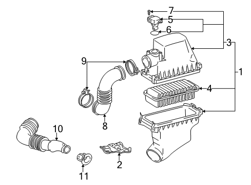 2002 Toyota Echo Filters Cleaner Assy, Air Diagram for 17700-21060