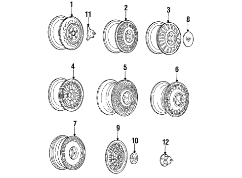 1988 Cadillac Eldorado Wheels Wheel Rim Unit-Aluminum Diagram for 3634769