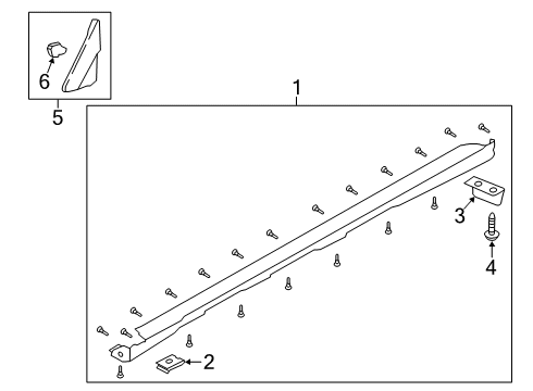 2021 Hyundai Kona Electric Exterior Trim - Pillars Garnish Assembly-Delta RH Diagram for 86190-J9000