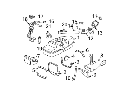 2002 Chevrolet S10 Fuel System Components Strainer Diagram for 25314928