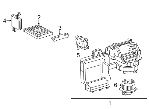 2008 Toyota Camry Blower Motor & Fan Fan & Motor Diagram for 87103-33090