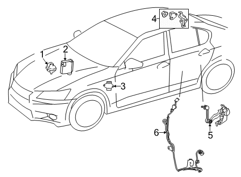 2021 Lexus RC F Ride Control Wire, Absorber Control Diagram for 89244-24030